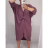 Šaty dlhý rukáv dámske oversize (XL / 4XL ONE SIZE) TALIANSKÁ MÓDA IMM21102 / DR tehlová