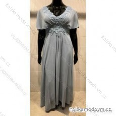 Šaty dlouhé elegantní společenské krátký rukáv dámské nadrozměr (42-48) FRANCOUZSKÁ MÓDA FMPEL24CAMILIAQS-4