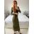 Šaty dlouhé dlouhý rukáv dámská (S/M ONE SIZE) ITALSKÁ MÓDA IMM23M29999/DU -   béžová -   S / M