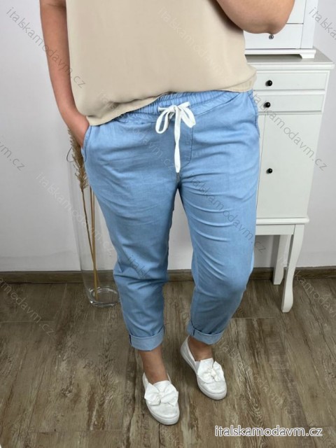 Kalhoty  s páskem dámské nadrozměr (XL/2XL/3XL ONE SIZE) ITALSKá MóDA IM424211
