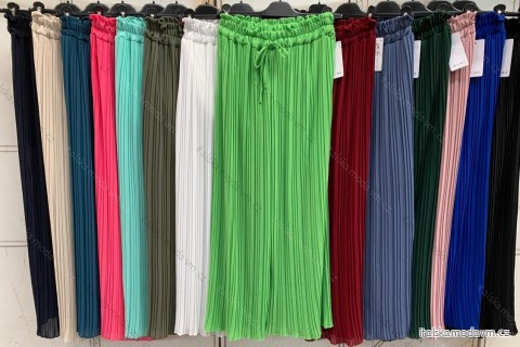 Kalhoty letní skládané dlouhé dámské (S/M/L ONE SIZE) ITALSKÁ MÓDA IMC24213