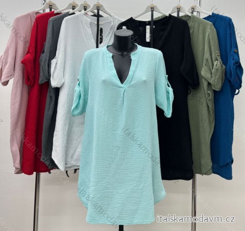 KOŠEĽA MUŠELÍNOVÁ 3/4 DLHÝ RUKÁV DÁMSKÁ NADROZMER (46/48/50 ONE SIZE) TALIANSKA MÓDA IM424292