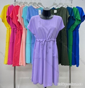 Šaty letné krátky rukáv dámske nadrozmer (50/52 ONE SIZE) TALIANSKA MóDA IM424301