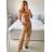 Croptop dlouhý rukáv dámský (S/M ONE SIZE) ITALSKÁ MÓDA IMPLP2326064055/DU -   hnědá -   S/M