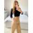 Croptop dlouhý rukáv dámský (S/M ONE SIZE) ITALSKÁ MÓDA IMPLP2326064055/DU -   hnědá -   S/M
