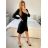 Šaty elegantní dlouhý rukáv dámská (S/M ONE SIZE) ITALSKÁ MÓDA IMM23M8736/DU -   hnědá čokoládová -   S/M