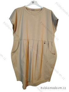 Šaty letní krátký rukáv dámské nadrozměr (50/52) ITALSKÁ MÓDA IMWEC24047/DUR
