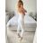 Kalhoty dlouhé letní strečové s páskem dámské (S/M/L ONE SIZE) ITALSKÁ MÓDA IM324031