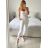 Kalhoty dlouhé letní strečové s páskem dámské (S/M/L ONE SIZE) ITALSKÁ MÓDA IM324031
