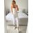 Kalhoty dlouhé letní strečové s páskem dámské (S/M/L ONE SIZE) ITALSKÁ MÓDA IM324031