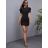 Šaty elegantné letné rebrované krátky rukáv dámske (S/M ONE SIZE) TALIANSKA MóDA IMM24M12991