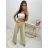 Kalhoty dlouhé letní dámské (S/M/L ONE SIZE) ITALSKÁ MÓDA IMM24M5503
