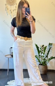 Kalhoty bavlněné dlouhé letní dámské (M/L ONE SIZE) ITALSKÁ MÓDA IMC24191