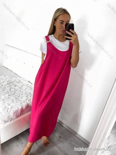 Šaty letní dlouhé na ramínka s tričkem dámské (S/M ONE SIZE) ITALSKá MóDA IM423400