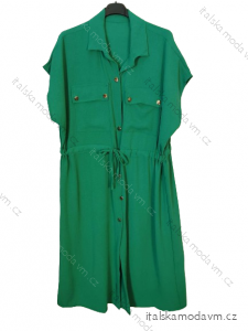 Šaty košilové krátký rukáv dámské nadrozměr (56/58 ONE SIZE) ITALSKÁ MÓDA IMC24226/DR