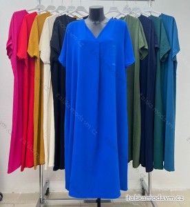 Šaty letní krátký rukáv dámské nadrozměr (56/58 ONE SIZE) ITALSKÁ MÓDA IM424333