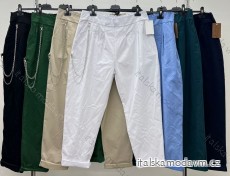 Kalhoty dlouhé dámské nadrozměr (56/58 ONE SIZE) ITALSKÁ MÓDA IM424340