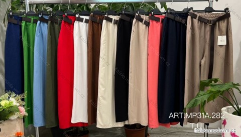 Kalhoty dlouhé s páskem dámské (S/M/L ONE SIZE) ITALSKÁ MÓDA IMWCA24085