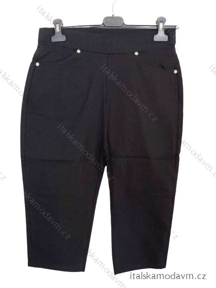 Legíny 3/4 strečové krátke nadrozměrné dámske (L-5XL) SAL SMILING SAL24SZ-74/DU -   čierna
 -   4XL / 5XL