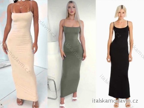 Šaty dlouhé na ramínka letní dámské (UNI XS/S) ITALSKÁ MÓDA IMM24M29569