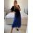 Šaty dlouhé oversize krátký rukáv dámské nadrozměr (42/44/46/48/50/5254/56/58 ONE SIZE) ITALSKÁ MÓDA IMWCA24087/DUR -   modrá -   56/58