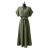 Šaty dlouhé elegantní krátký rukáv dámské (38/40 ONE SIZE) ITALSKÁ MÓDA IMPES2415269 zelená khaki 38/40