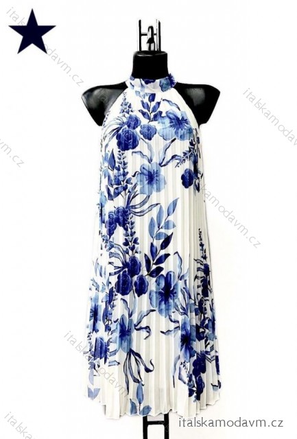 Šaty elegantní bez rukávu dámské (38/40 ONE SIZE) ITALSKÁ MÓDA IMPES2422159 tmavě modrá