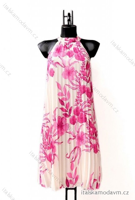 Šaty elegantné bez rukávov dámske (38/40 ONE SIZE) TALIANSKA MÓDA IMPES2422159 růžová fuchsiová
