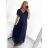 Šaty spoločenské elegantný krátky rukáv dámske (S/M ONE SIZE) TALIANSKA MÓDA IMPSH243589L tmavo oranžová S/M