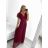 Šaty spoločenské elegantný krátky rukáv dámske (S/M ONE SIZE) TALIANSKA MÓDA IMPSH243589L tmavo oranžová S/M