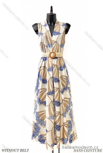 Šaty dlhé elegantné bez rukávov dámske (38/40 ONE SIZE) TALIANSKA MÓDA IMPES249289-4 béžová 