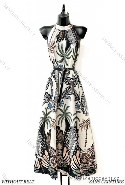 Šaty dlouhé elegantní bez rukávu dámské (38/40 ONE SIZE) ITALSKÁ MÓDA IMPES248119 Černá 38/40