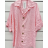 Tunika oversize košilová 3/4 dlouhý rukáv dámská (S/M ONE SIZE) ITALSKÁ MÓDA IMPSH242474