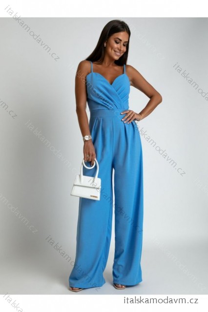 Overal dlouhý elegantní na ramínka dámský (S/M ONE SIZE) POLSKÁ MÓDA IMLAZ235673/DU S/M světle modrá