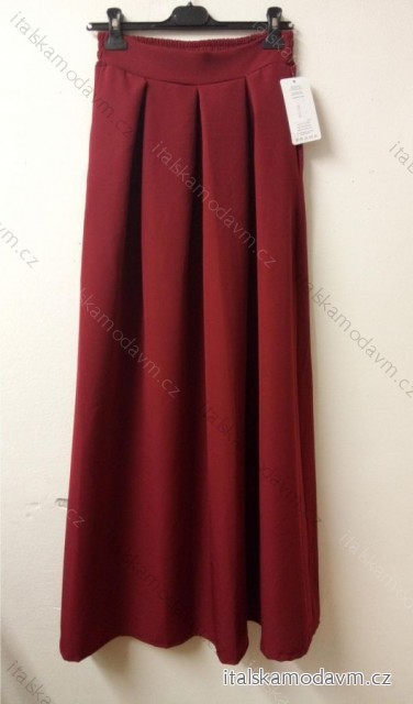 Sukně maxi dlouhá v pase na žabičkování dámská (S/M/L ONE SIZE) ITALSKÁ MÓDA IMHMS23088/DUR -   tmavě červená -   M/L