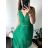 Šaty dlhé elegantné letné šifónové bez rukávov dámske (S/M ONE SIZE) TALIANSKA MÓDA IMD22324/DUR S/M béžová