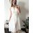 Šaty dlhé elegantné letné šifónové bez rukávov dámske (S/M ONE SIZE) TALIANSKA MÓDA IMD22324/DUR S/M béžová