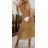 Šaty dlhé elegantné letné šifónové bez rukávov dámske (S/M ONE SIZE) TALIANSKA MÓDA IMD22324/DR světle hnědá