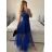 Šaty tilové elegantní bez rukávů dámské (S/M ONE SIZE) ITALSKÁ MÓDA IMM22Q52235/DUR královská modrá