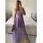 Šaty tilové elegantní bez rukávů dámské (S/M ONE SIZE) ITALSKÁ MÓDA IMM22Q52235A/UL S/M starorůžová