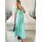 Šaty dlhé krátky rukáv dámske plisované Sona (S/M ONE SIZE) TALIANSKA MóDA IMC24258/DU Khaki S/M/L