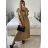 Šaty dlhé krátky rukáv dámske plisované Sona (S/M ONE SIZE) TALIANSKA MóDA IMC24258/DU Khaki S/M/L