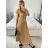 Šaty dlhé krátky rukáv dámske plisované Sona (S/M ONE SIZE) TALIANSKA MóDA IMC24258/DU Khaki S/M/L