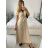 Šaty dlhé krátky rukáv dámske plisované Sona (S/M ONE SIZE) TALIANSKA MóDA IMC24258/DU Khaki S/M/L