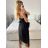 Šaty společenské elegantní letní na ramínka dámské (S/M ONE SIZE) ITALSKÁ MÓDA IMPSH222053A/DU -   Černá,   S/M