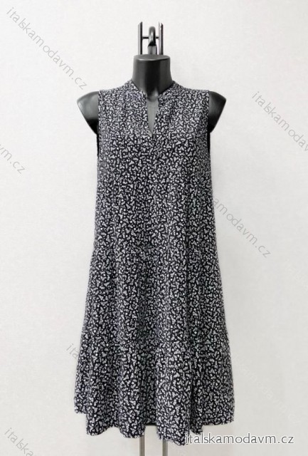 Šaty letní bez rukávu dámské (38/40 ONE SIZE) ITALSKÁ MÓDA IMPES2427932 čierna 