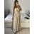 Šaty dlouhé elegantní bez rukávu dámské (S/M/L ONE SIZE) ITALSKÁ MÓDA IMWAD24085/DUR béžová S/M