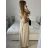 Šaty dlouhé elegantní bez rukávu dámské (S/M/L ONE SIZE) ITALSKÁ MÓDA IMWAD24085/DUR béžová S/M