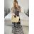 Šaty dlhé elegantný icecool krátky rukáv dámske (S/M, L/XL) AINUOSI TALIANSKA MODA IMB24JA215/DUR -   čierna -   S / M