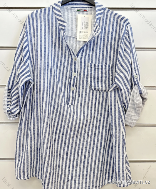 Tunika oversize 3/4 dlhý rukáv dámska prúžok (42-44-46 ONE SIZE) TALIANSKA MÓDA IMPSH2415455e